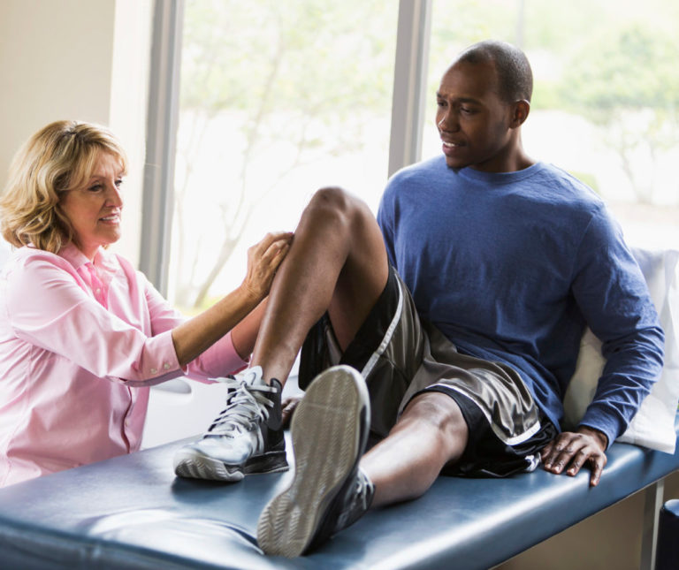 man doing physical therapy